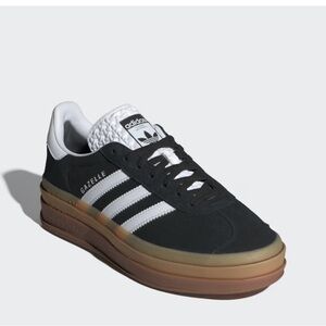 Adidas Gazelle Black & White Gum Sole Sneakers
